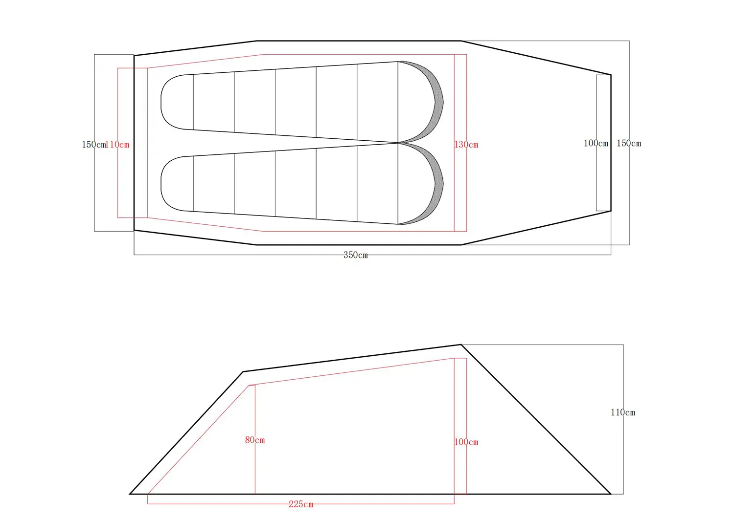 Ultralight 2-Person Backpacking Tunnel Tent